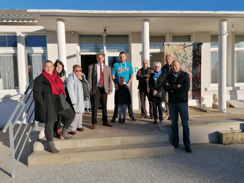 Michel Lenglet and representatives of the Montierchaume city council