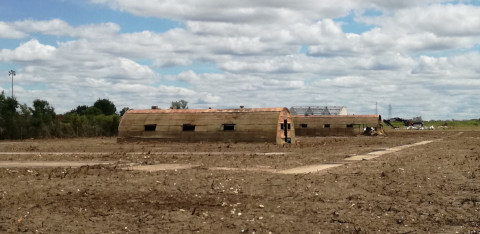 The two quonsets huts in the south zone before the storm