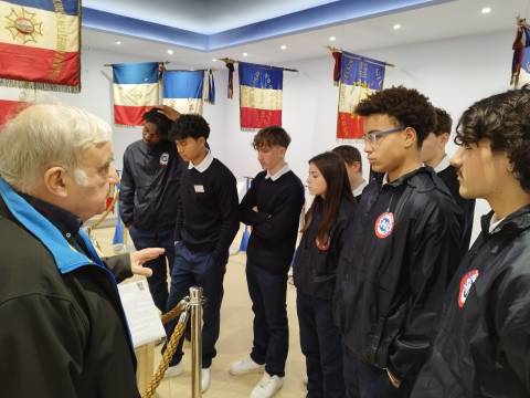 Jean-Jacques' group in the flag room