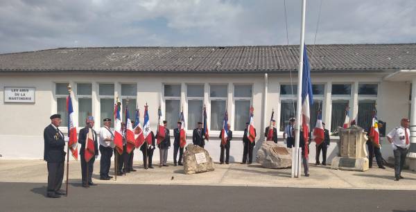 The flag bearers are ready for the remembrance ceremony