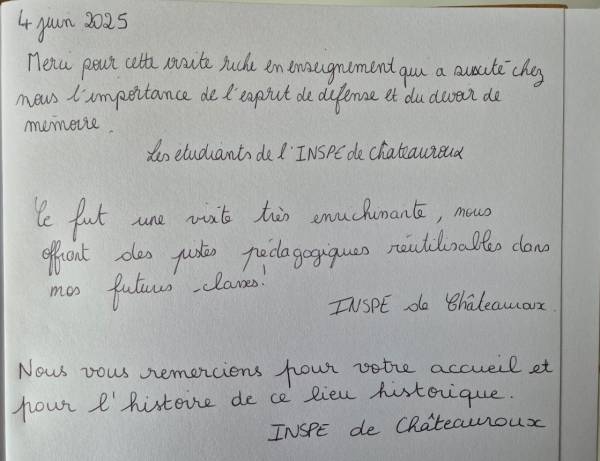 One representative per group in the guestbook